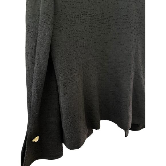 St. John Collection Luxe Textured Black Wool-Blend Pearl Button Blazer Size 10 - Picture 5 of 10